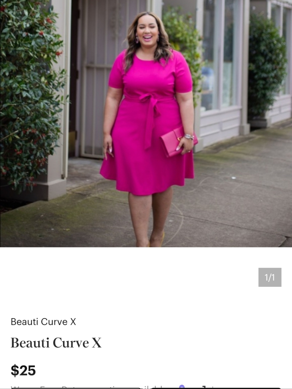 Lane Bryant Fuchsia Short Sleeve Dress - Picture 5 of 5